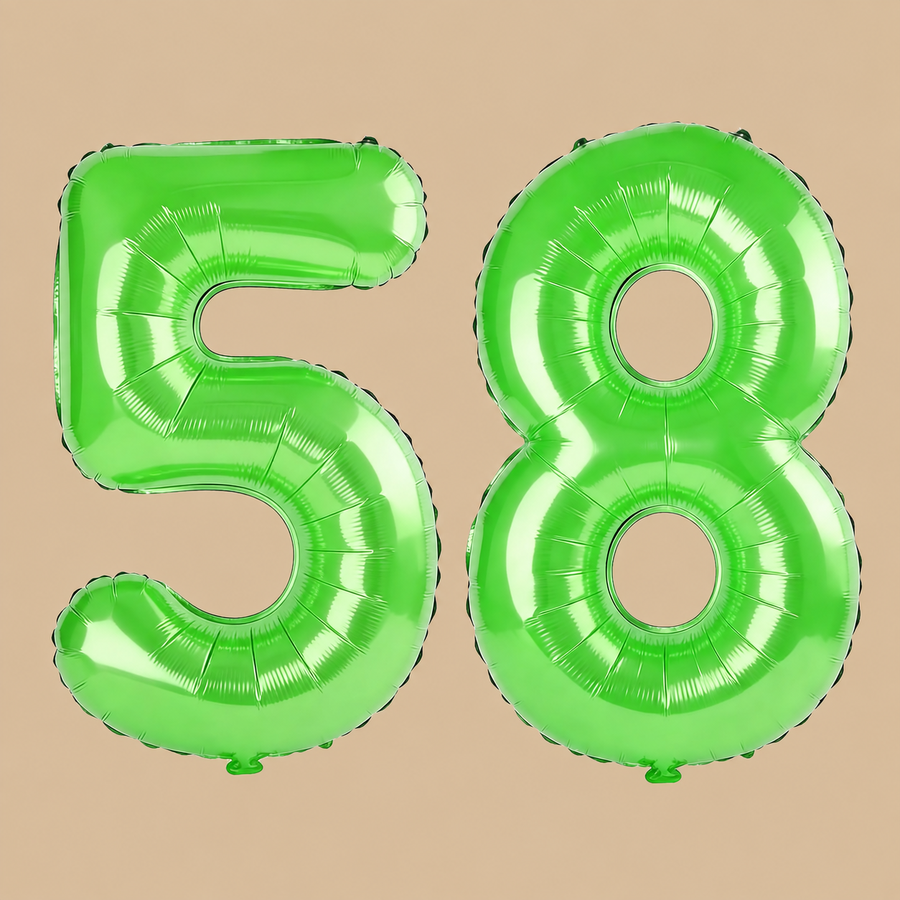 58th Birthday Fruit Green Number Balloons