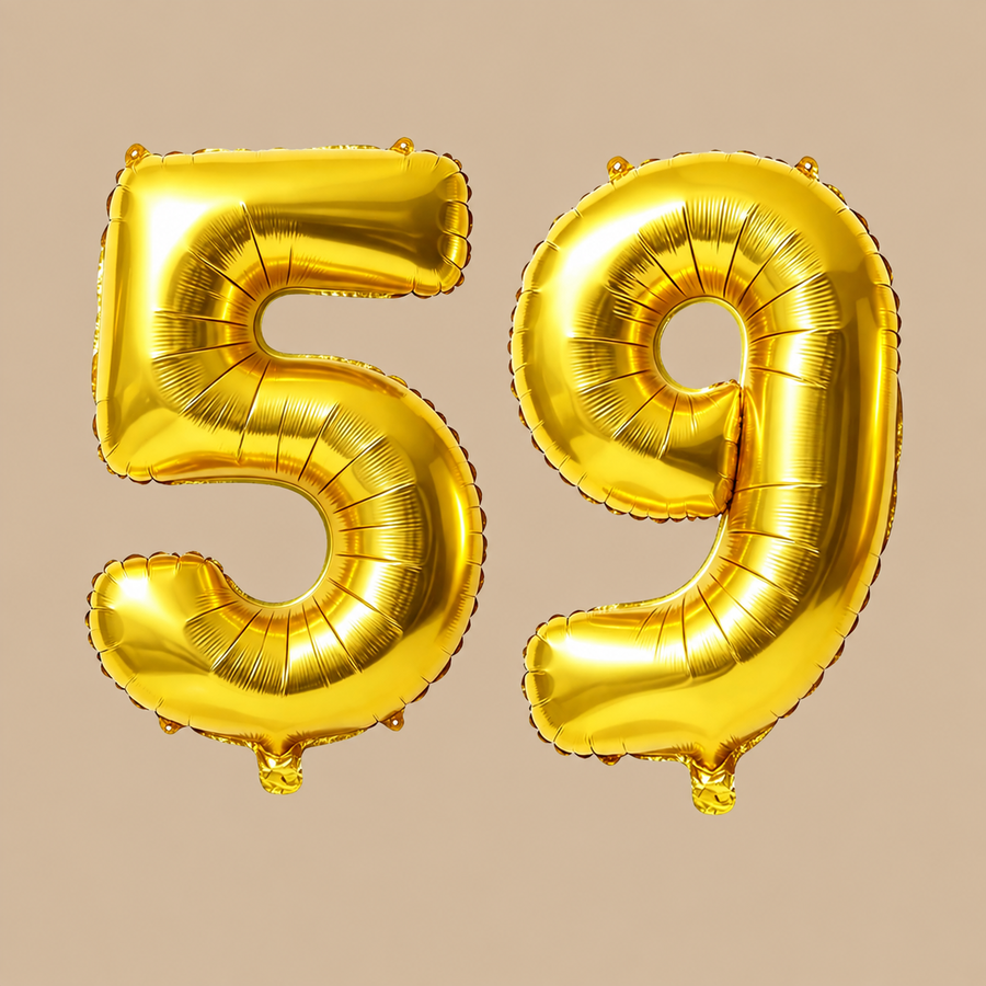59th Birthday Gold Number Balloons
