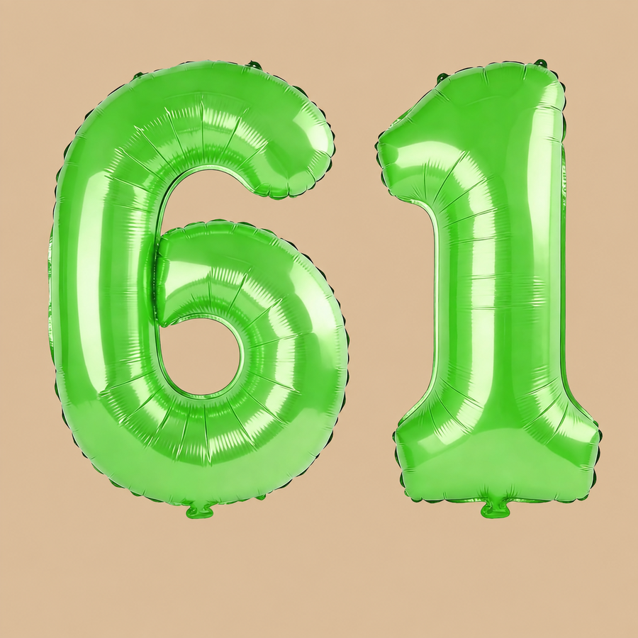 61st Birthday Fruit Green Number Balloons