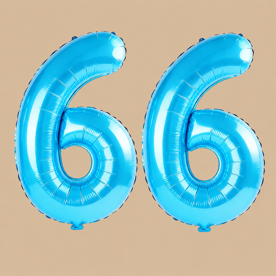 66th Birthday Jewelry Blue Number Balloons