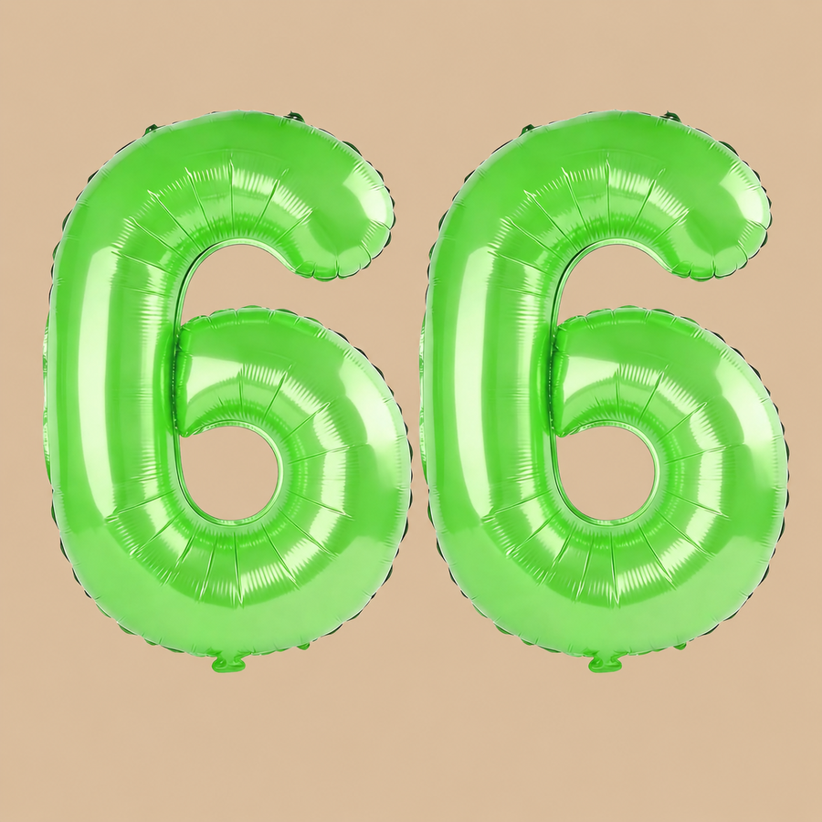 66th Birthday Fruit Green Number Balloons