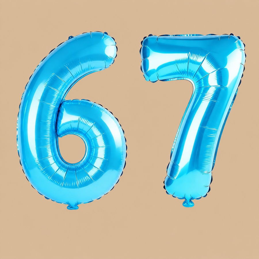 67th Birthday Jewelry Blue Number Balloons