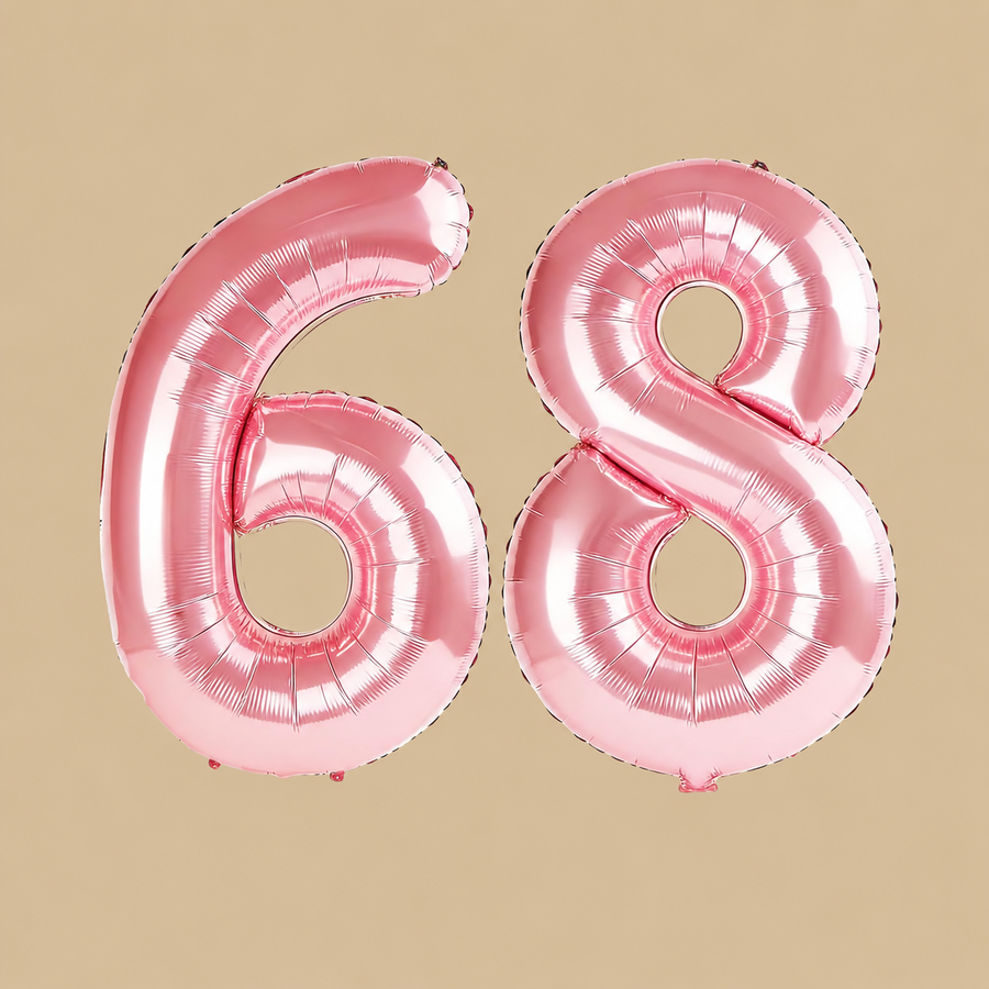 68th Birthday Jewelry Pink Number Balloons