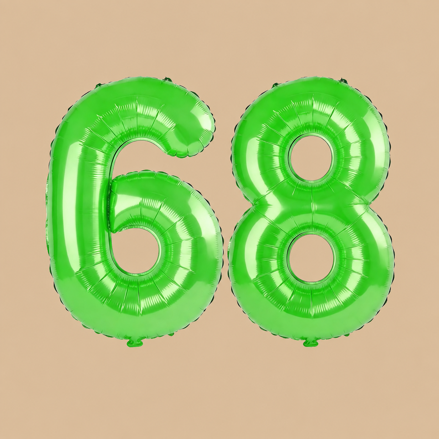 68th Birthday Fruit Green Number Balloons