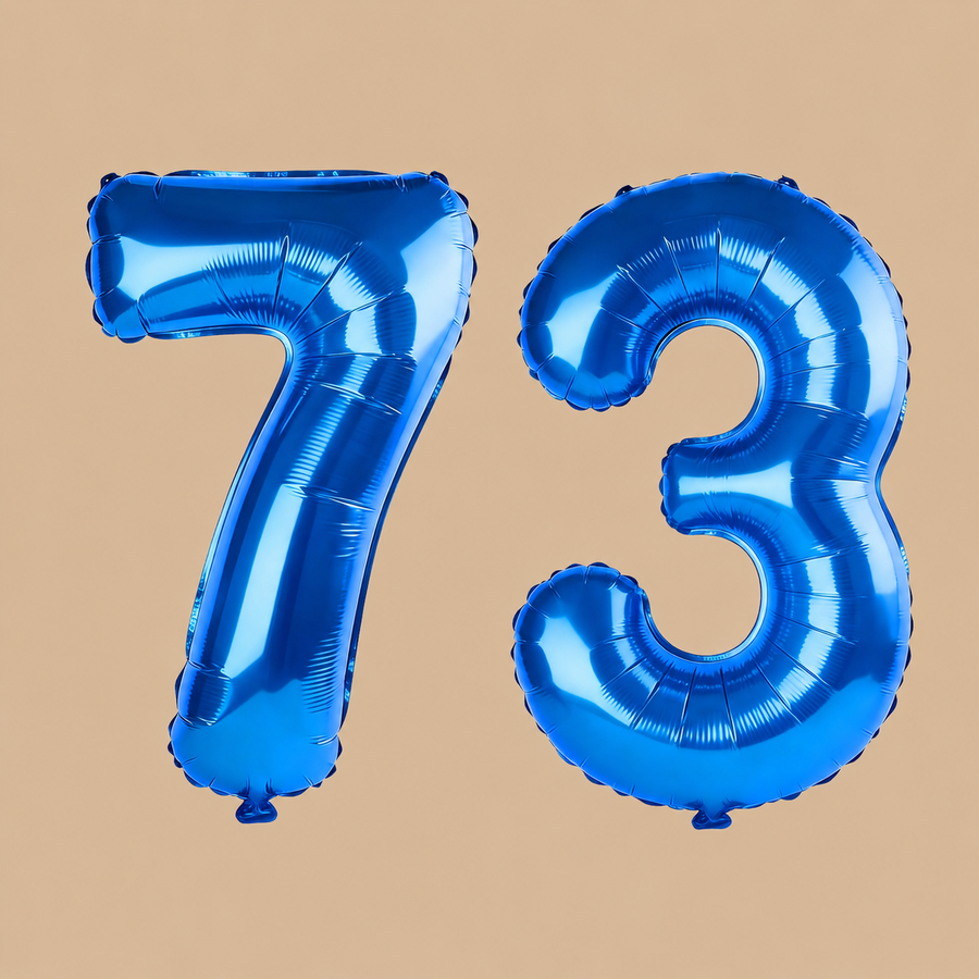 73rd Birthday Dark Blue Number Balloons