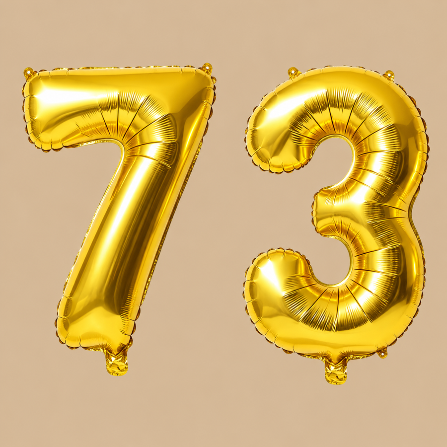 73rd Birthday Gold Number Balloons