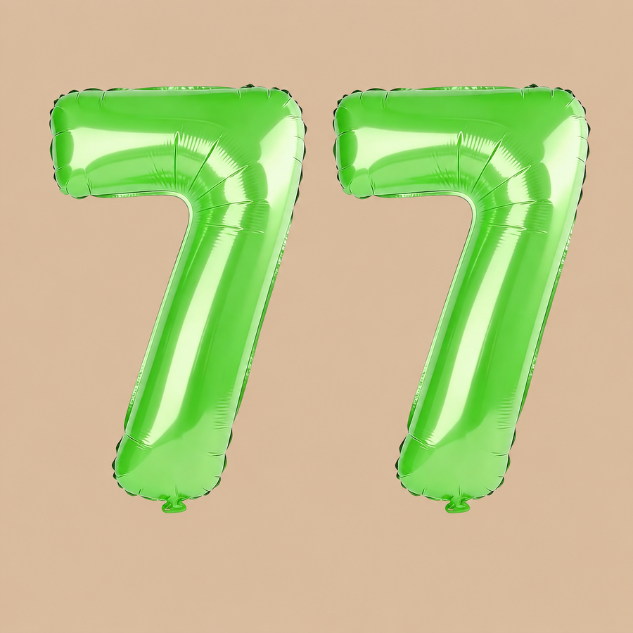 77th Birthday Fruit Green Number Balloons