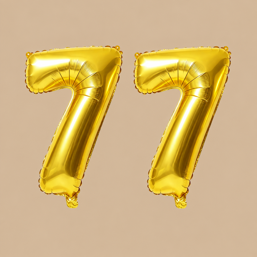 77th Birthday Gold Number Balloons