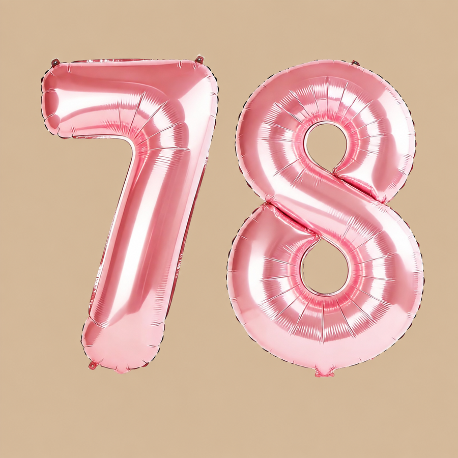 78th Birthday Jewelry Pink Number Balloons