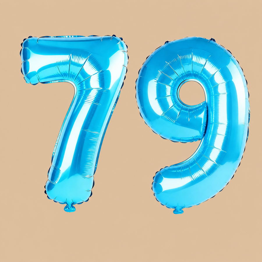 79th Birthday Jewelry Blue Number Balloons
