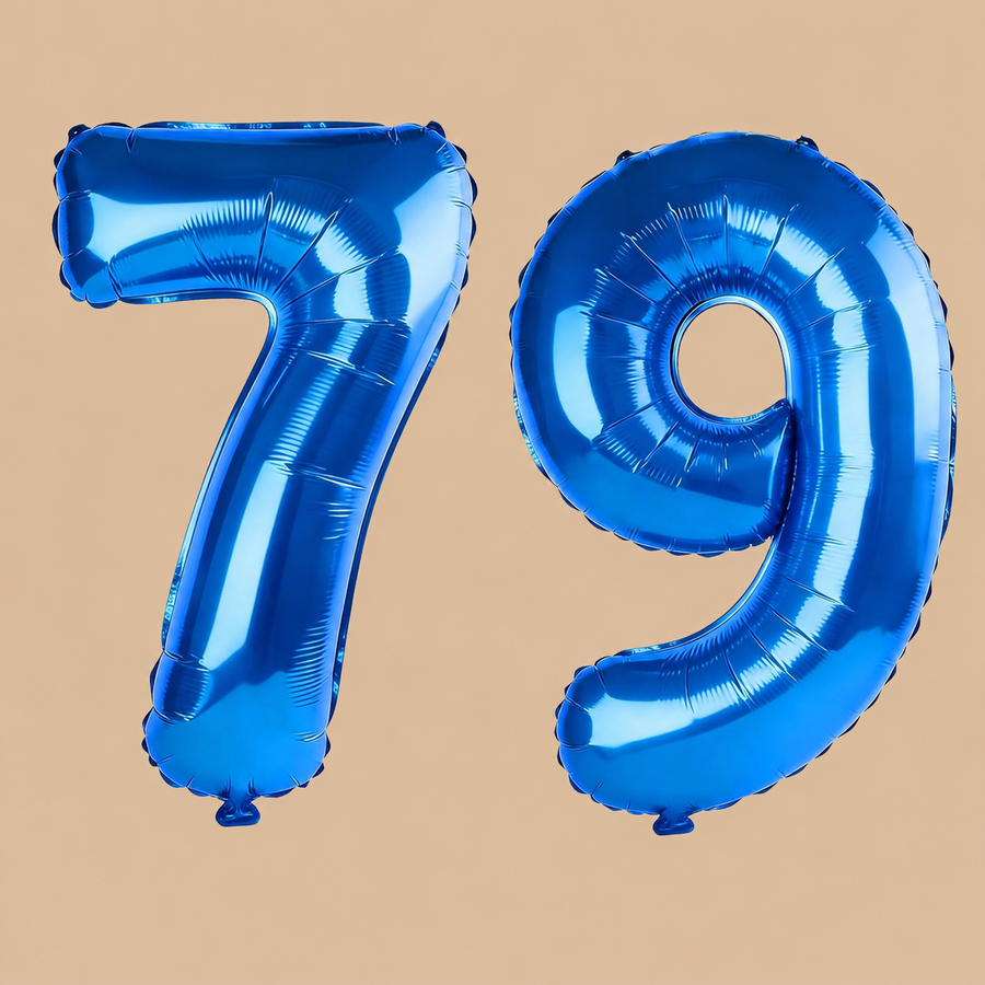 79th Birthday Dark Blue Number Balloons