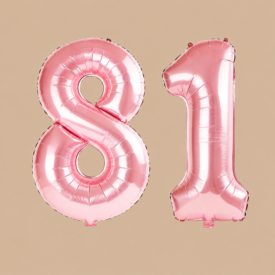 81st Birthday Jewelry Pink Number Balloons