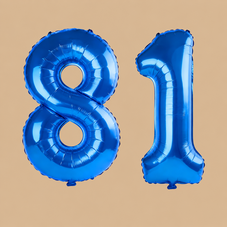 81st Birthday Dark Blue Number Balloons