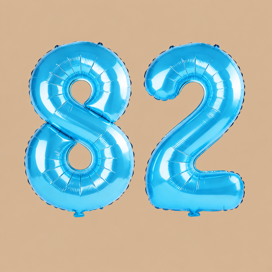 82nd Birthday Jewelry Blue Number Balloons