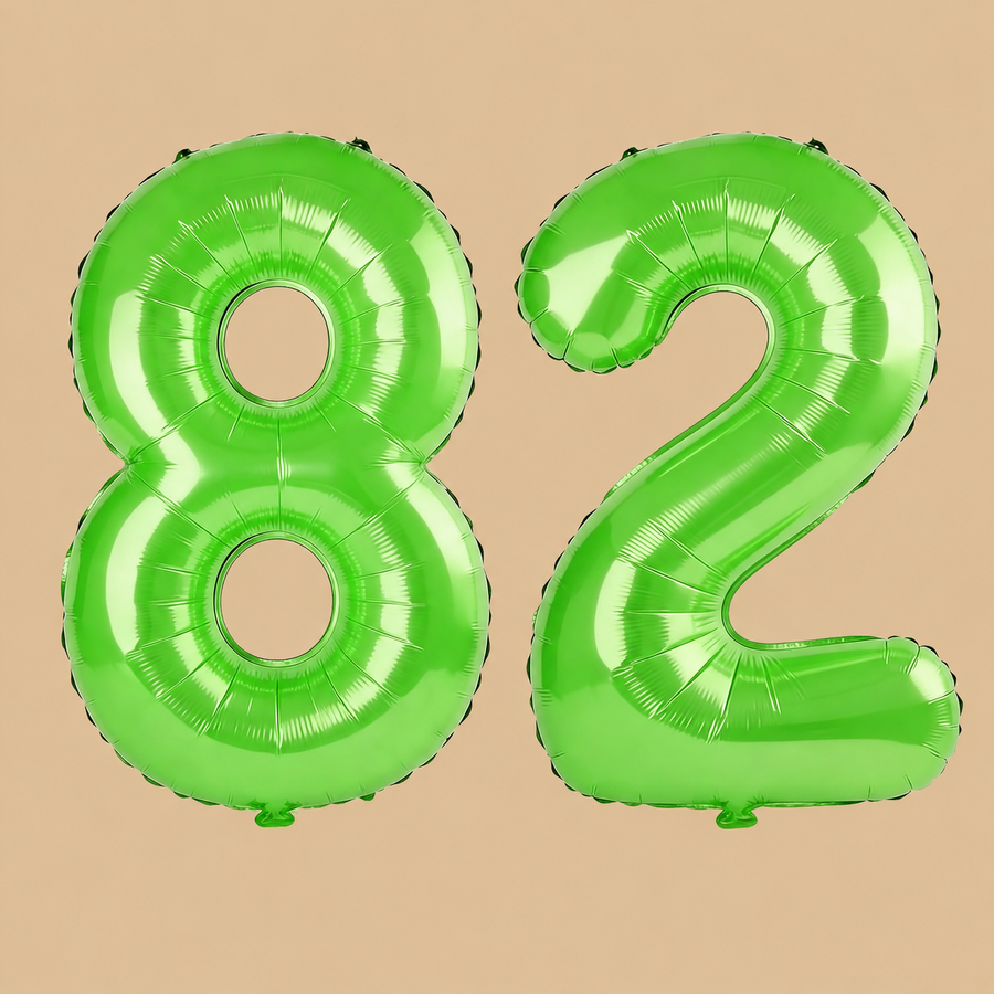 82nd Birthday Fruit Green Number Balloons