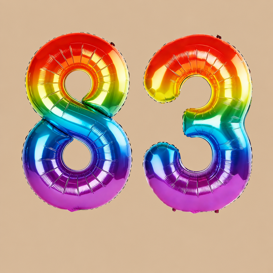 83rd Birthday Rainbow Number Balloons