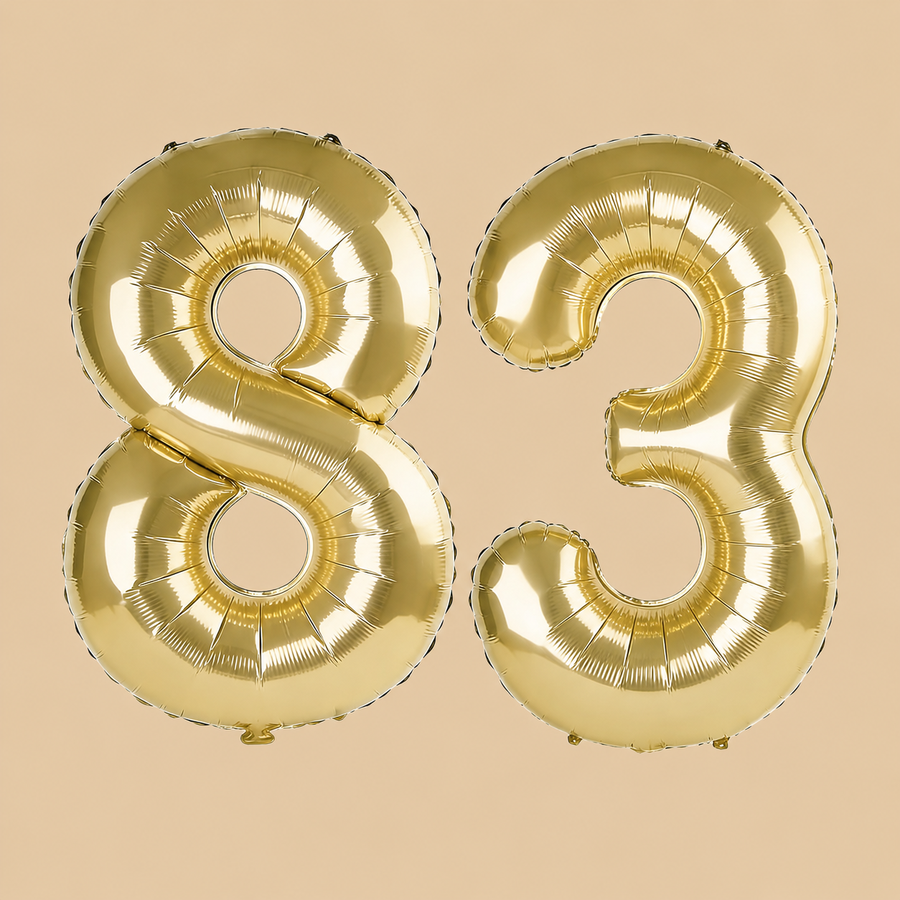 83rd Birthday Champagne Gold Number Balloons