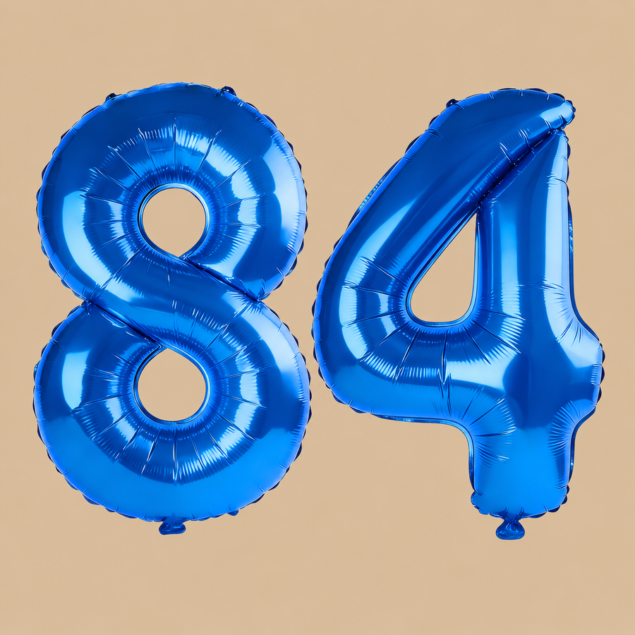 84th Birthday Dark Blue Number Balloons
