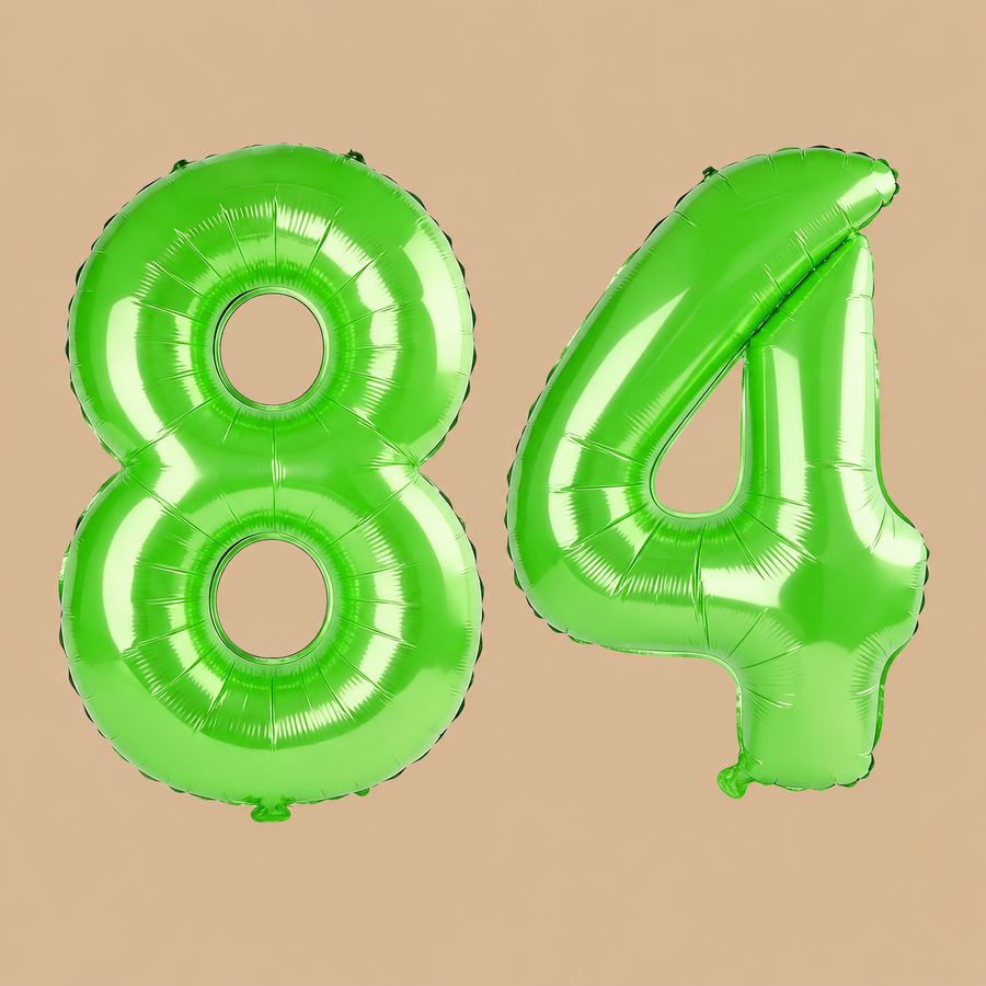 84th Birthday Fruit Green Number Balloons