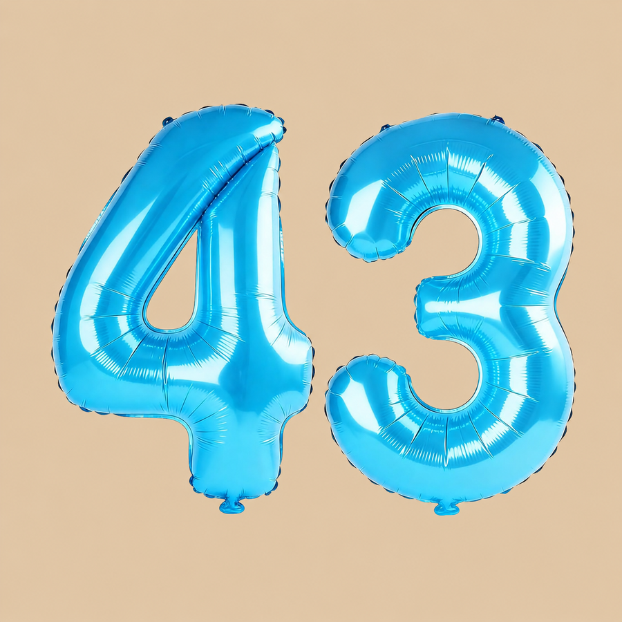43rd Birthday Jewelry Blue Number Balloons