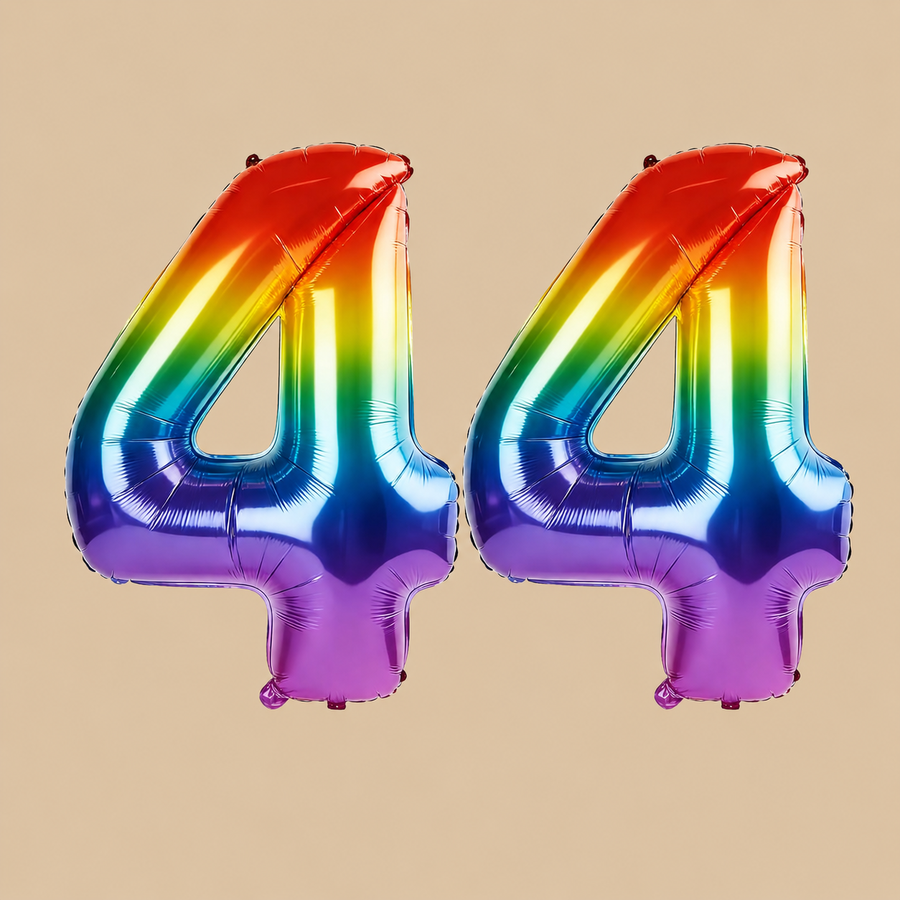 44th Birthday Rainbow Number Balloons