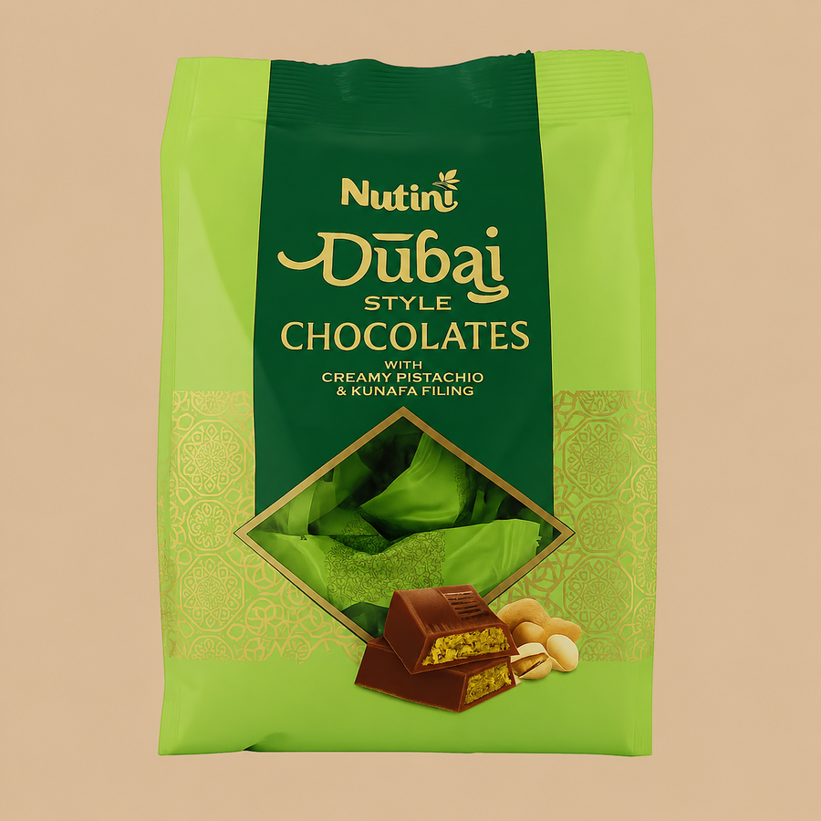 Dubai Pistachio & Kunafa Mini Chocolate Bars 400g – 35 Pieces