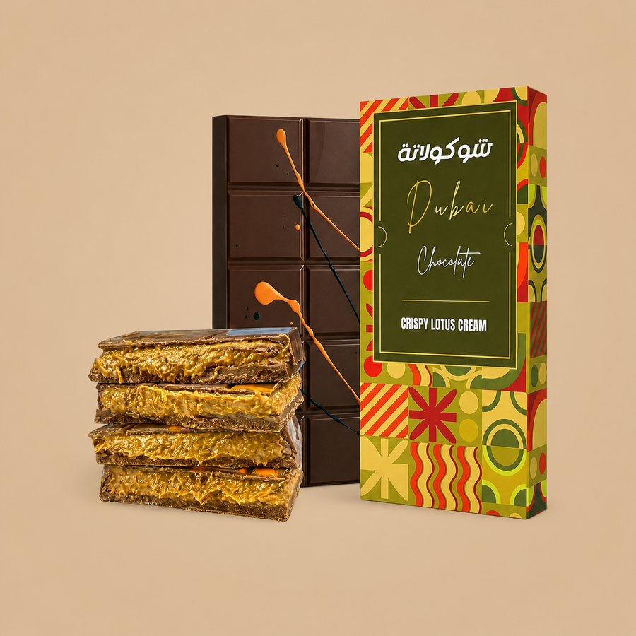 Le Damas Dubai Crispy Lotus & Kunafa Milk Chocolate 200g