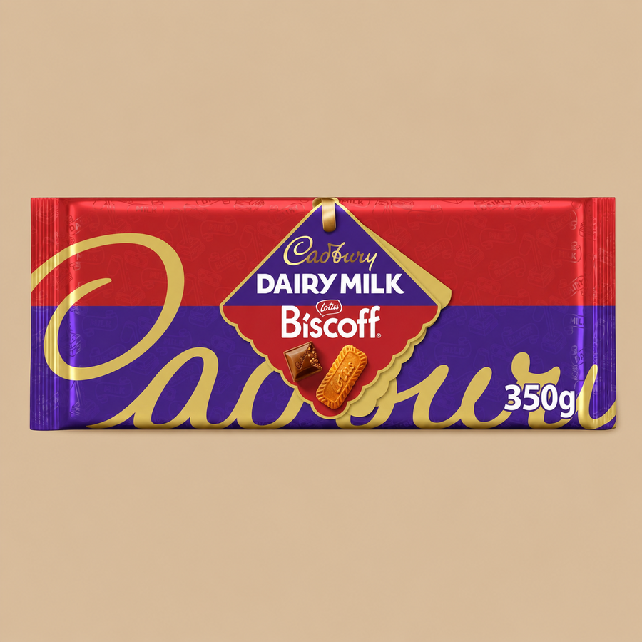 Cadbury Dairy Milk Lotus Biscoff Chocolate Bar 350g - 1 Pack