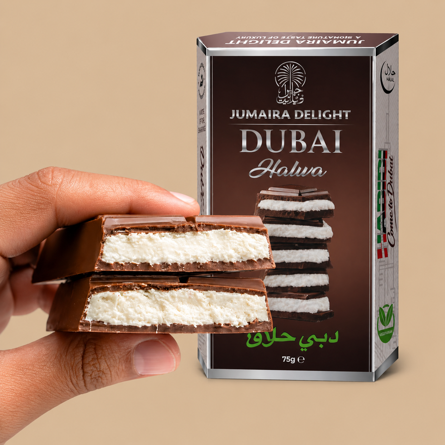 Velvoro Dubai Milk Chocolate with Emirati Halva Filling 75g
