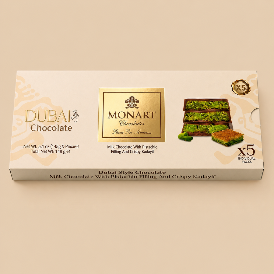 Monart Dubai-Style Pistachio & Crispy Kadaifi Milk Chocolate Gift Box 145g