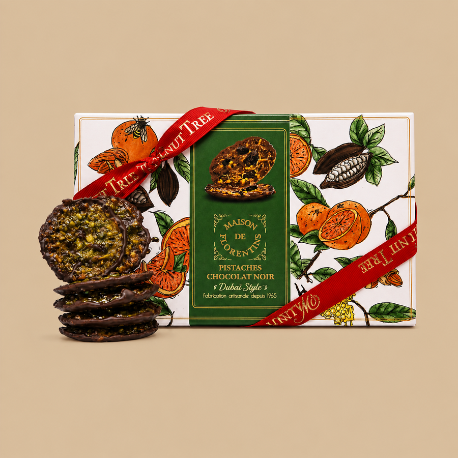 Walnut Tree Dubai-Style Dark Chocolate Pistachio Florentines 200g – 24 Pieces