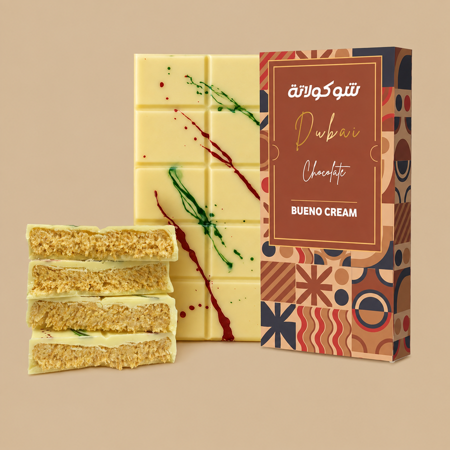 La Damas Dubai White Chocolate with Kunafa & Bueno Filling 200g