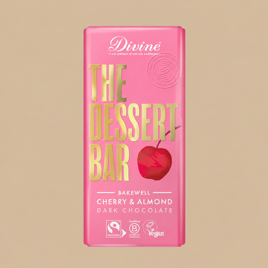 Divine Cherry Bakewell Dark Chocolate Dessert Bar  1 x 180g