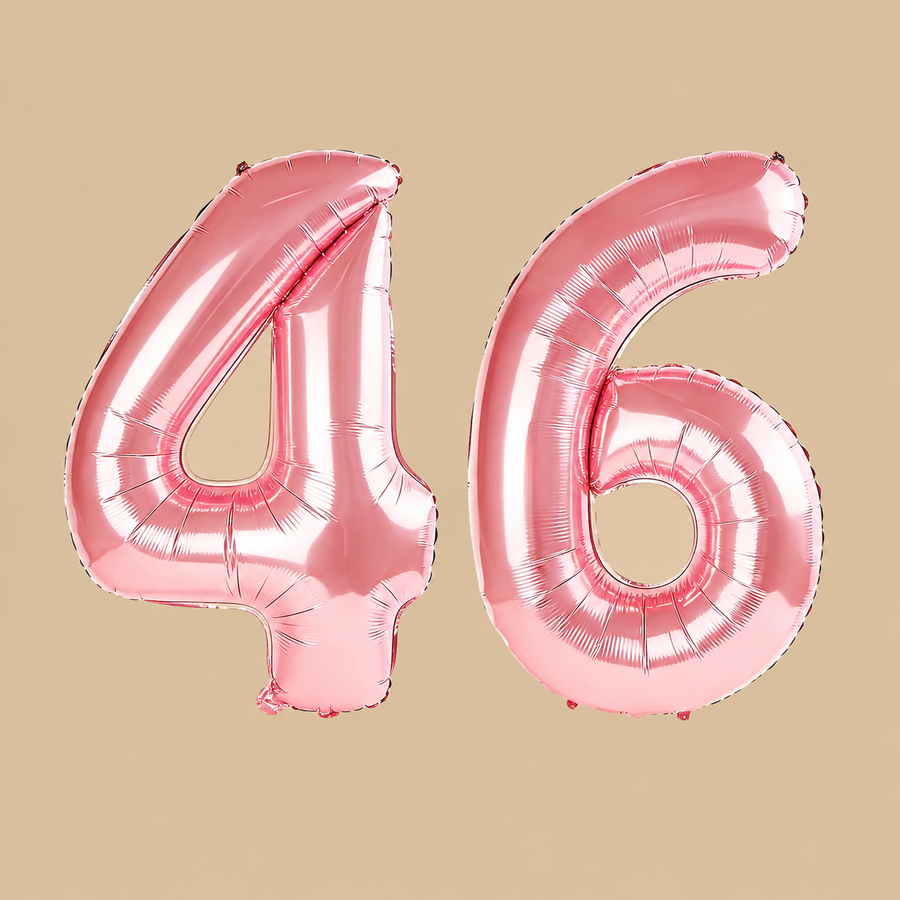 46th Birthday Jewelry Pink Number Balloons