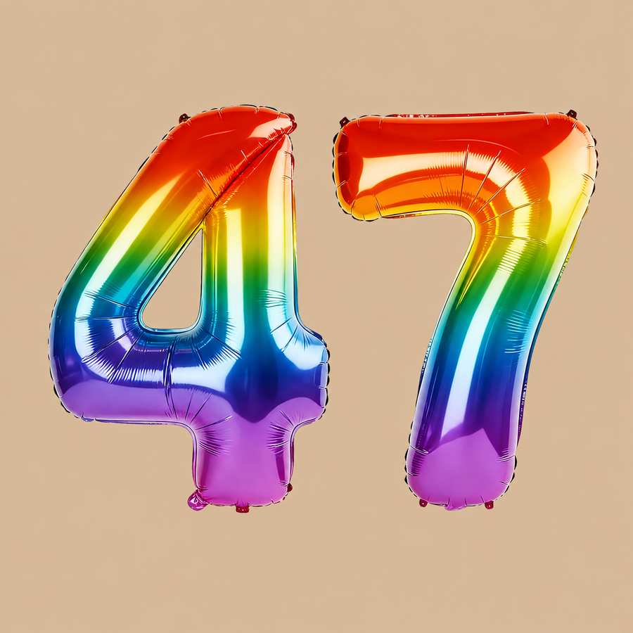47th Birthday Rainbow Number Balloons
