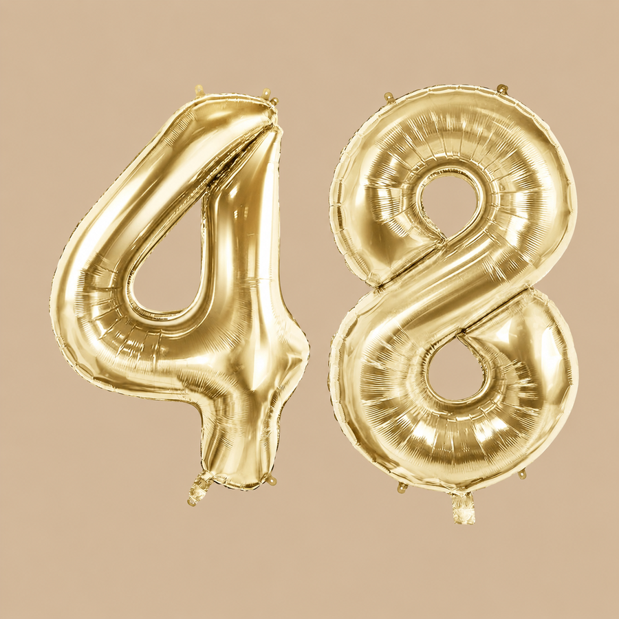48th Birthday Champagne Gold Number Balloons