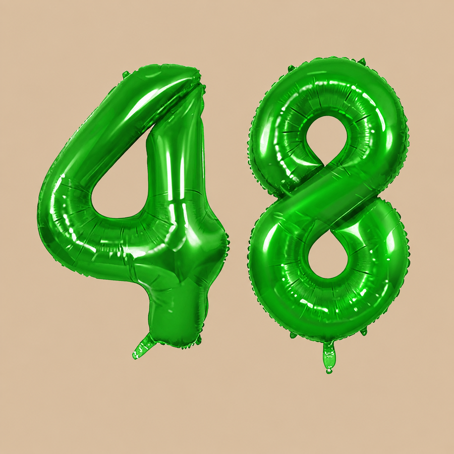 48th Birthday Fruit Green Number Balloons