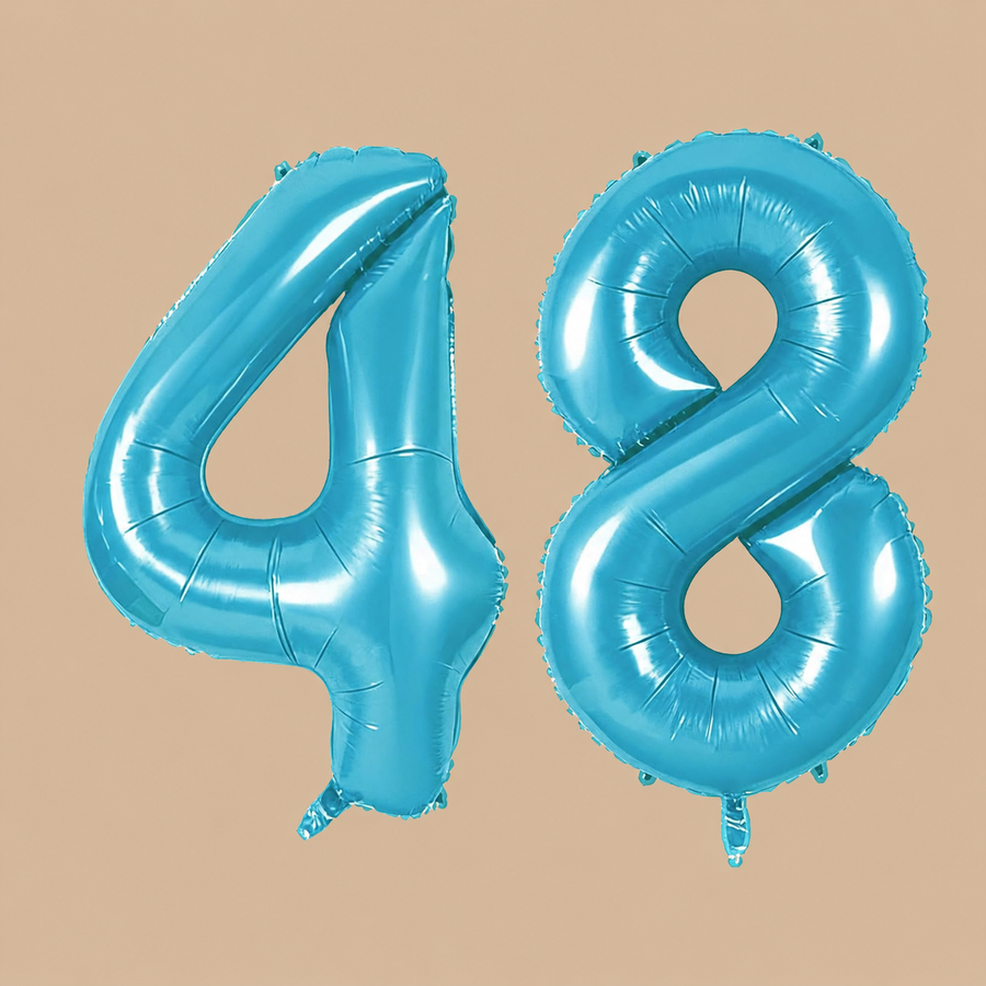 48th Birthday Jewelry Blue Number Balloons