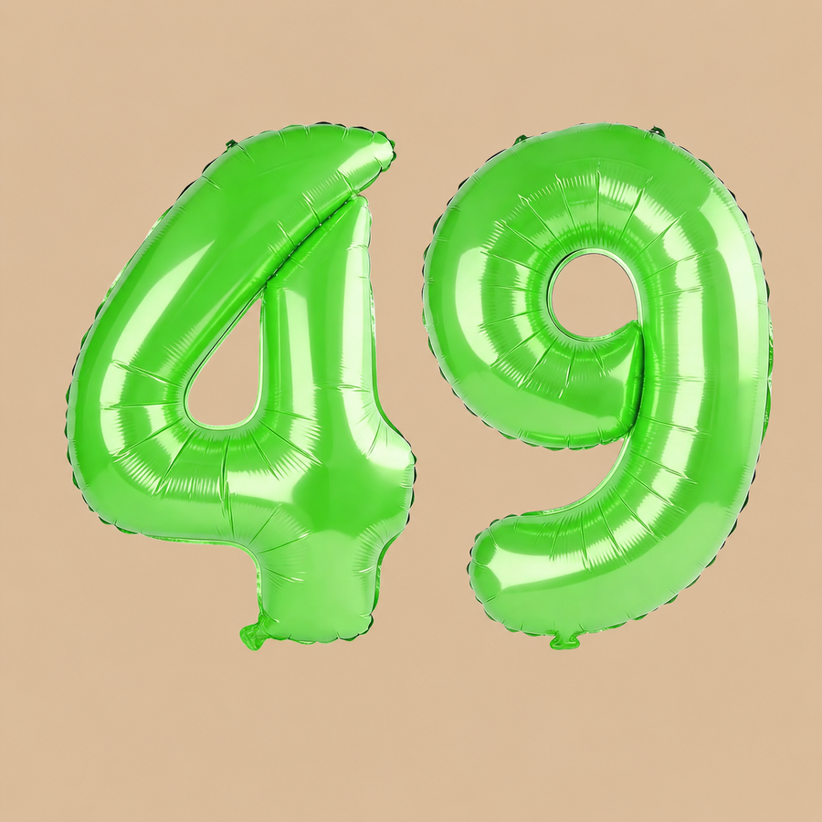 49th Birthday Fruit Green Number Balloons