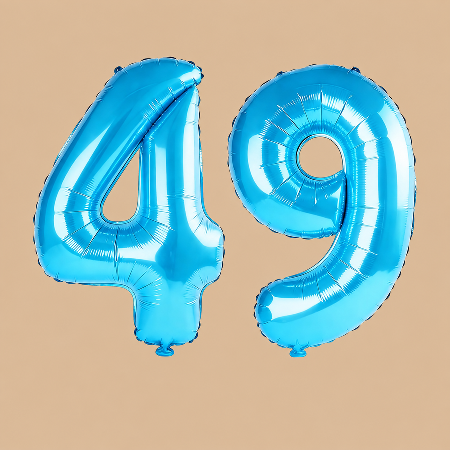 49th Birthday Jewelry Blue Number Balloons
