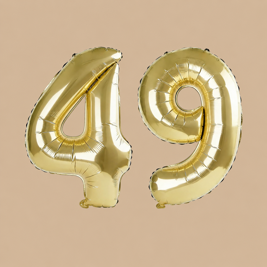 49th Birthday Champagne Gold Number Balloons