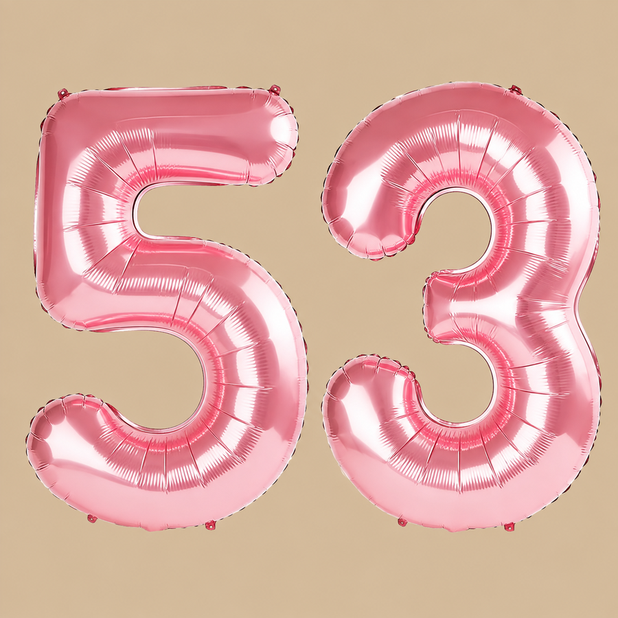 53rd Birthday Jewelry Pink Number Balloons