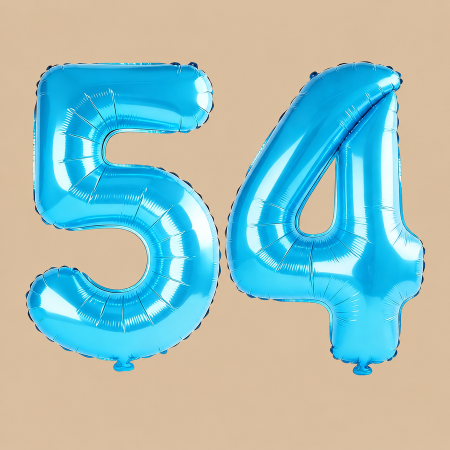 54th Birthday Jewelry Blue Number Balloons