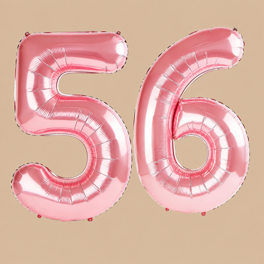 56th Birthday Jewelry Pink Number Balloons