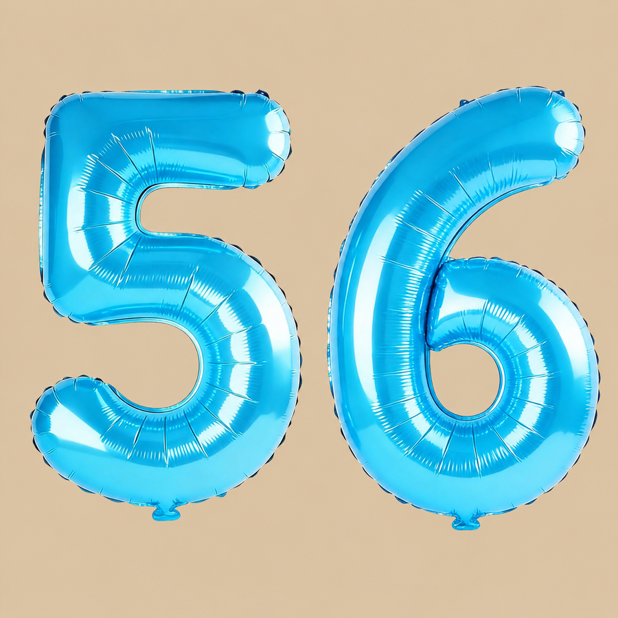56th Birthday Jewelry Blue Number Balloons