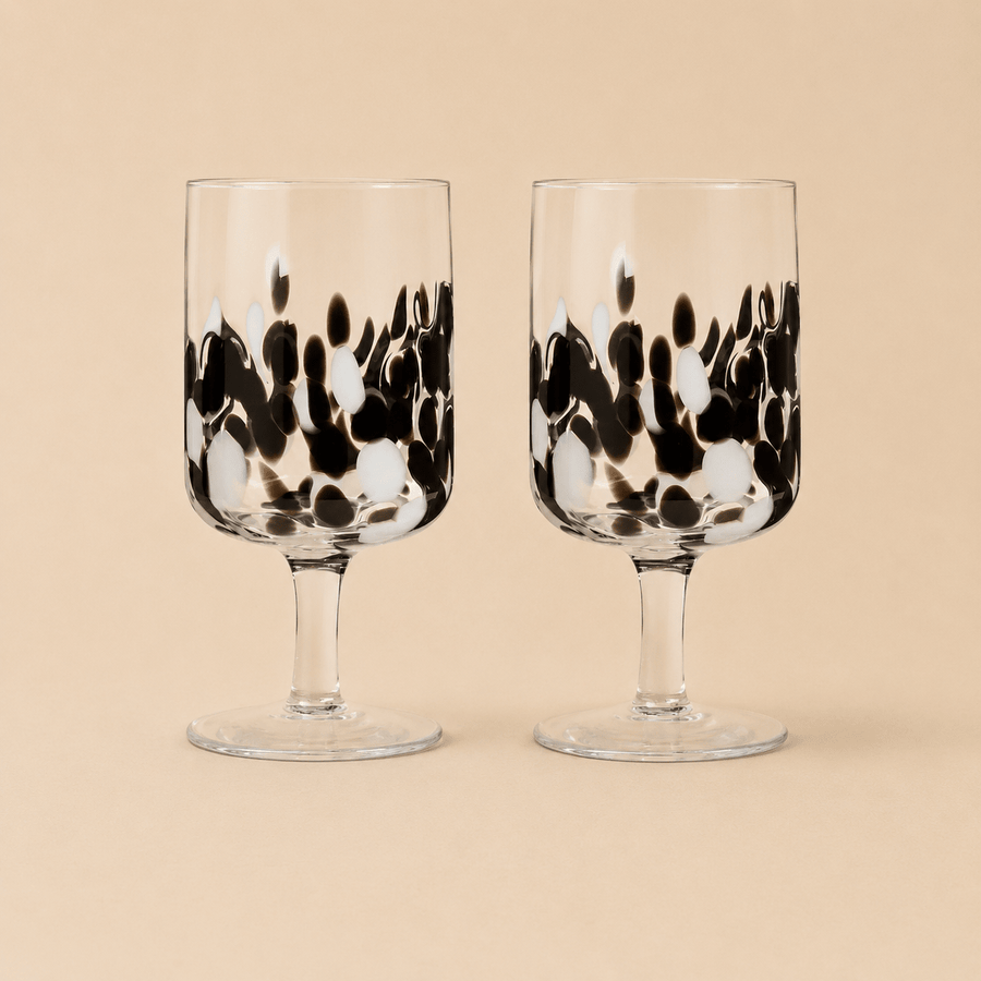 Confetti Set of 2 White Wine Glasses