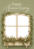 Load image into Gallery viewer, Ivy Window Floral Multi Photo Upload Anniversary Card
