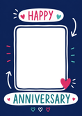 Load image into Gallery viewer, Happy Anniversary Doodle Hearts Photo Upload Anniversary Card
