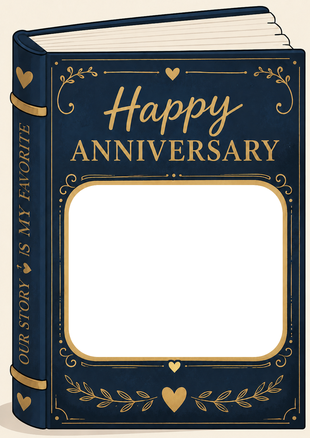 Our Story Is My Favourite Book Photo Upload Anniversary Card