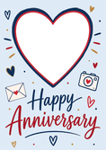 Load image into Gallery viewer, Heart Frame Happy Anniversary Photo Upload Birthday Card
